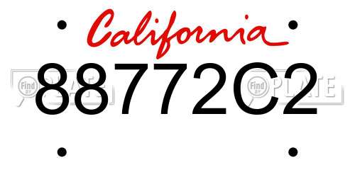 88772C2 California License Plate