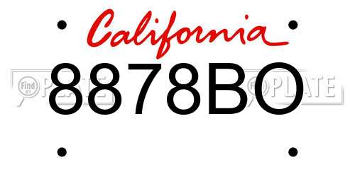 8878BO California License Plate