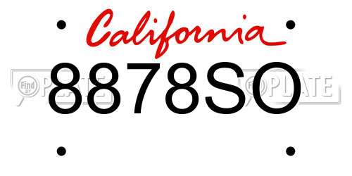 8878SO California License Plate