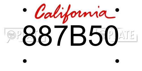 887B50 California License Plate