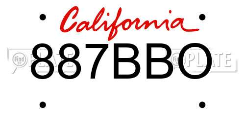 887BBO California License Plate