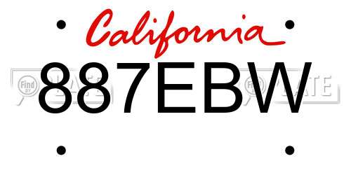 887EBW California License Plate