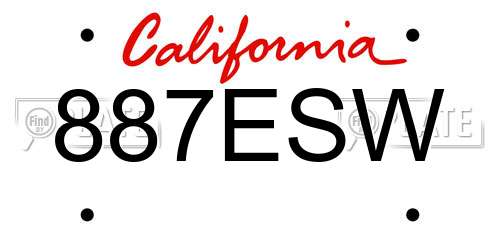 887ESW California License Plate