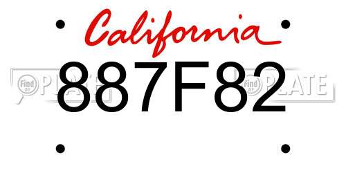 887F82 California License Plate