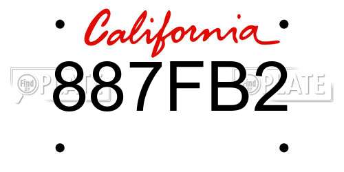 887FB2 California License Plate