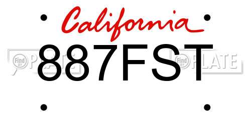 887FST California License Plate