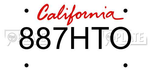 887HTO California License Plate