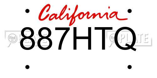 887HTQ California License Plate