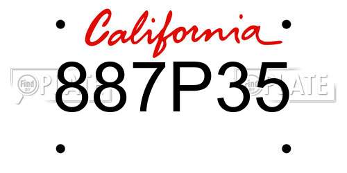 887P35 California License Plate
