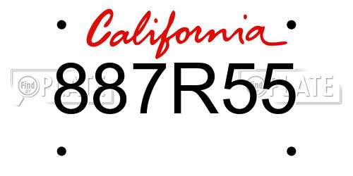 887R55 California License Plate