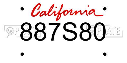 887S80 California License Plate