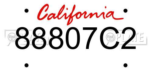 88807C2 California License Plate