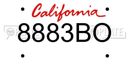 8883BO California License Plate