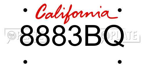 8883BQ California License Plate
