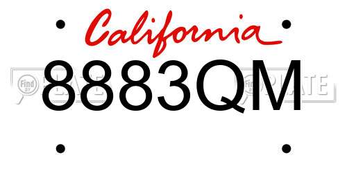 8883QM California License Plate