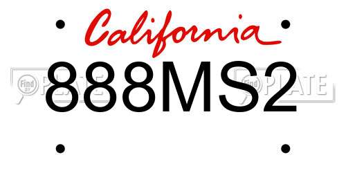 888MS2 California License Plate