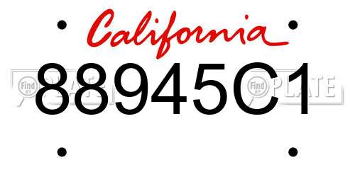 88945C1 California License Plate