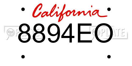 8894EO California License Plate