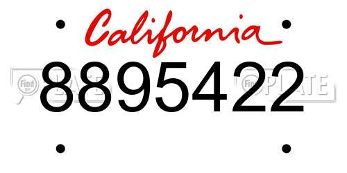 8895422 California License Plate