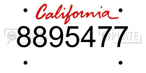 8895477 California License Plate