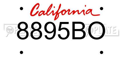 8895BO California License Plate