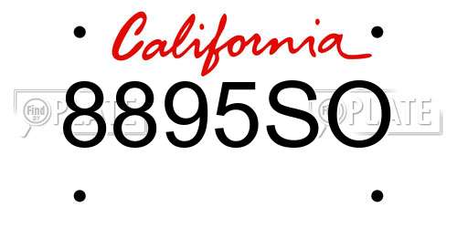 8895SO California License Plate
