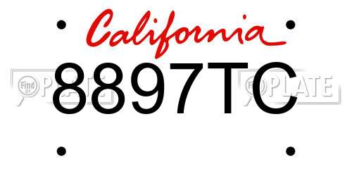 8897TC California License Plate