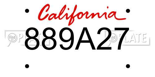 889A27 California License Plate