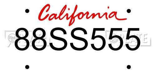 88SS555 California License Plate