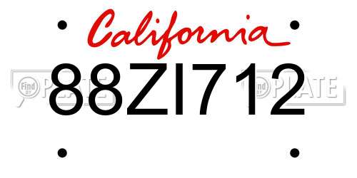 88ZI712 California License Plate
