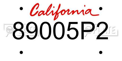 89005P2 California License Plate