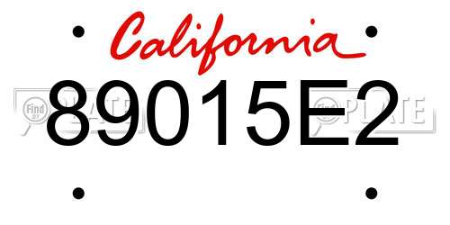 89015E2 California License Plate