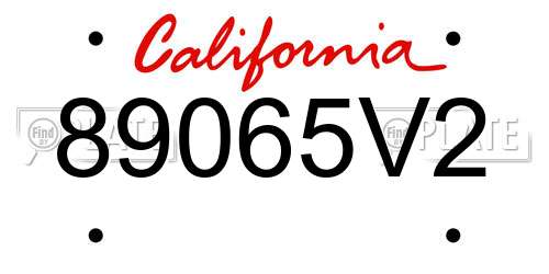 89065V2 California License Plate