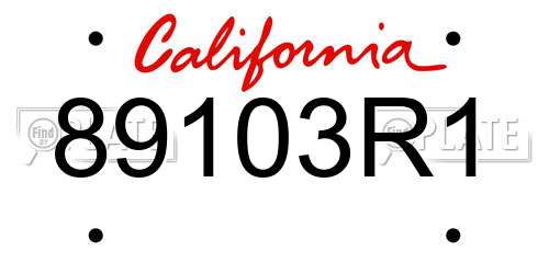 89103R1 California License Plate