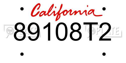 89108T2 California License Plate