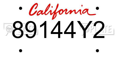 89144Y2 California License Plate