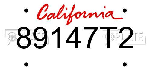 89147T2 California License Plate