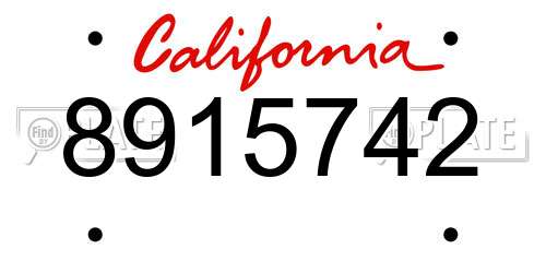 8915742 California License Plate