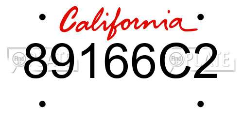 89166C2 California License Plate