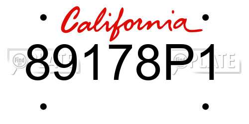 89178P1 California License Plate