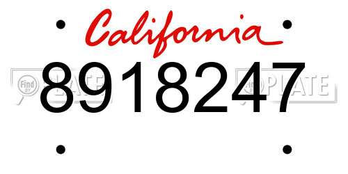 8918247 California License Plate