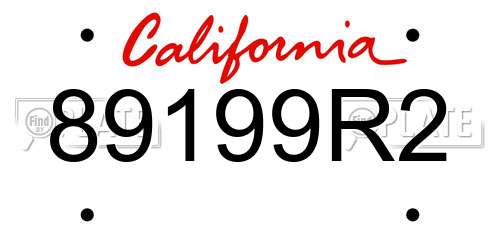 89199R2 California License Plate