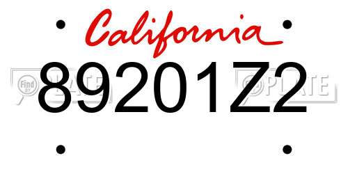 89201Z2 California License Plate