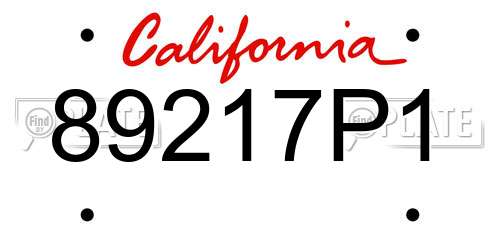 89217P1 California License Plate