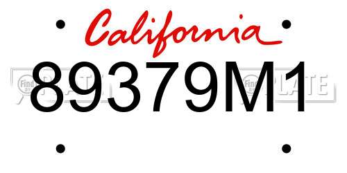 89379M1 California License Plate