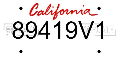 89419V1 California License Plate