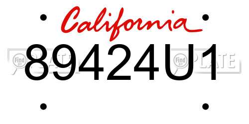 89424U1 California License Plate