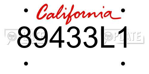 89433L1 California License Plate