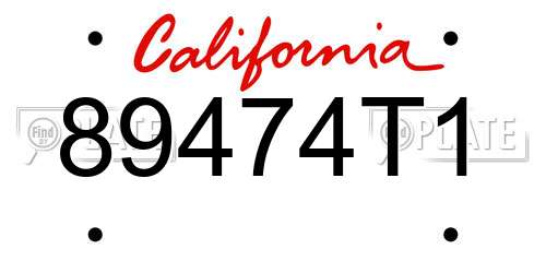 89474T1 California License Plate