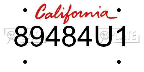 89484U1 California License Plate